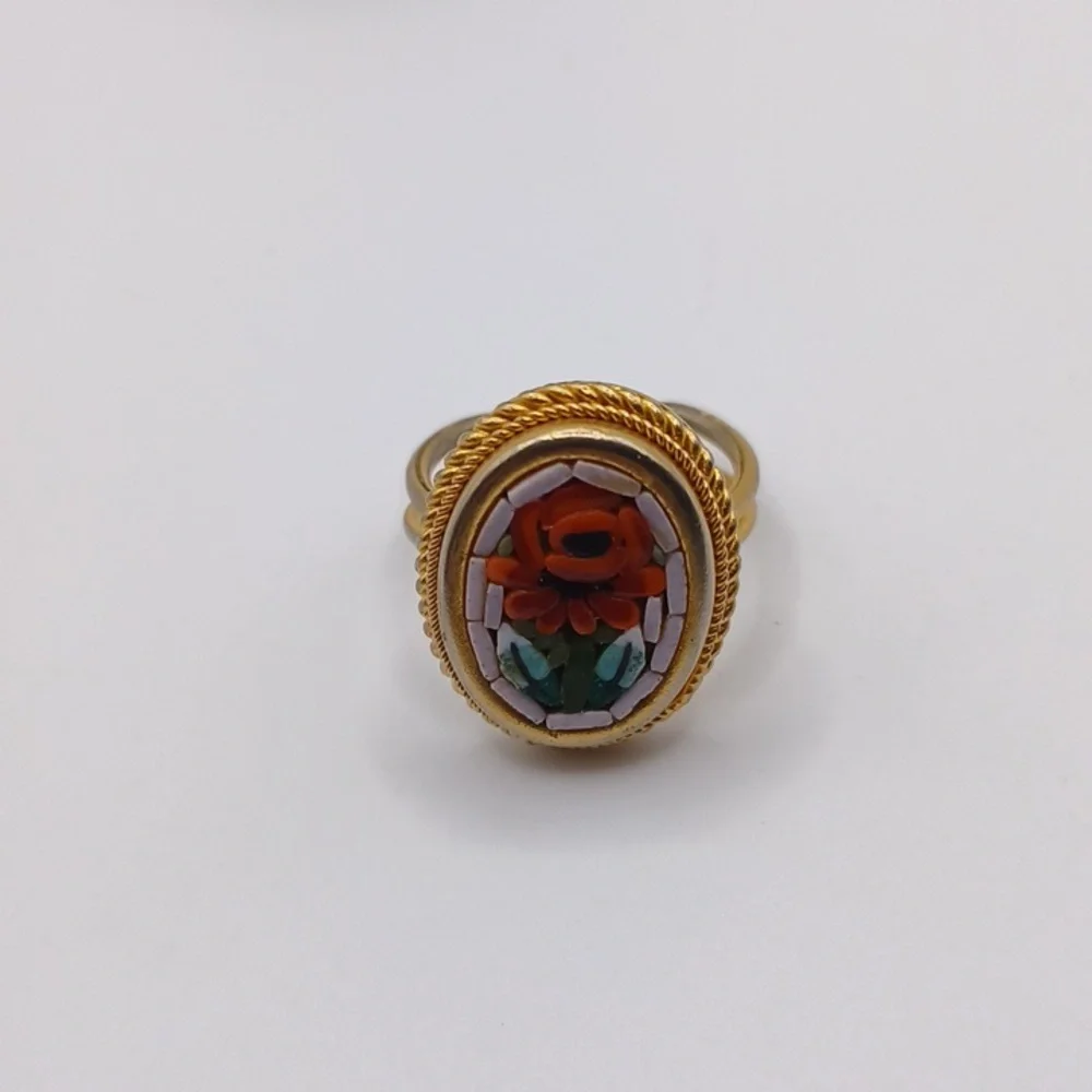 Micro Mosiac Floral Ring